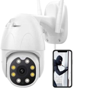 كاميرا أي بي الذكية (الخارجية) المتحركة عالية الدقة للكشف عن الحركة مع تطبيق تويا تدعم جوجل هوم و أمازون أليكسا
