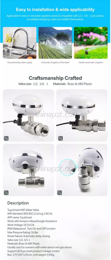 IP66 Waterproof WiFi Tuya Smart Water Valve With 16 Bar Max Pressure Rating PST-QT-03 - Image 10