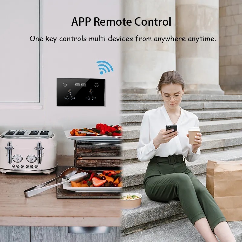 مقبس حائط ذكي يونيفرسال ذوجي مع 2 يو اس بي - الصورة 6