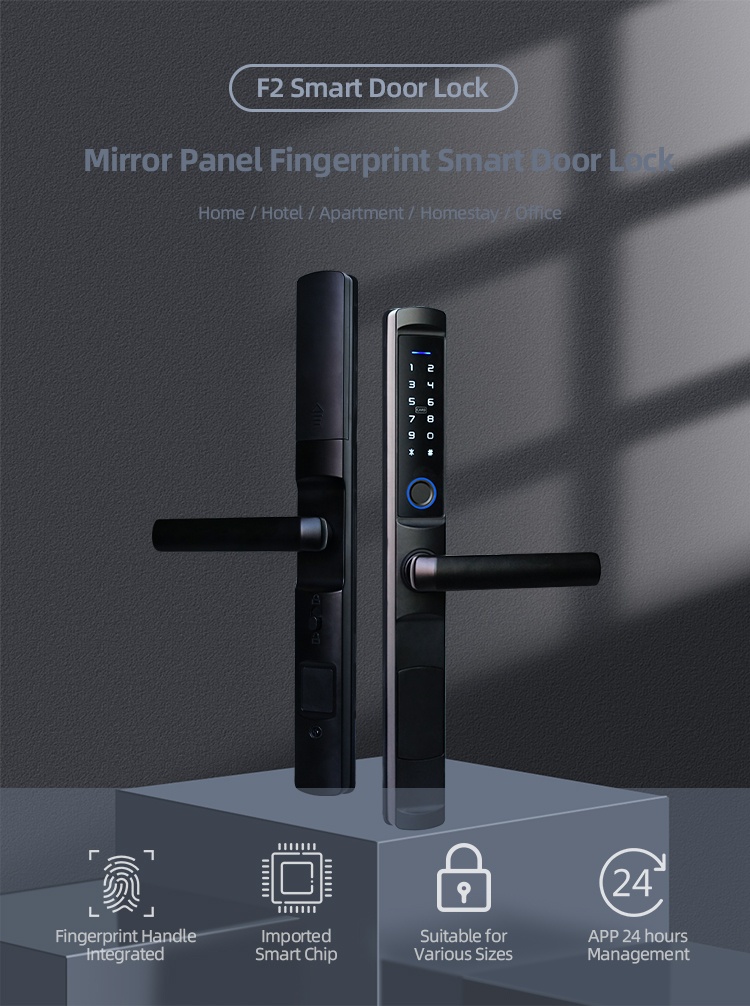 Tuya Smart Aluminum DoorLock F2 (Black) - Image 9